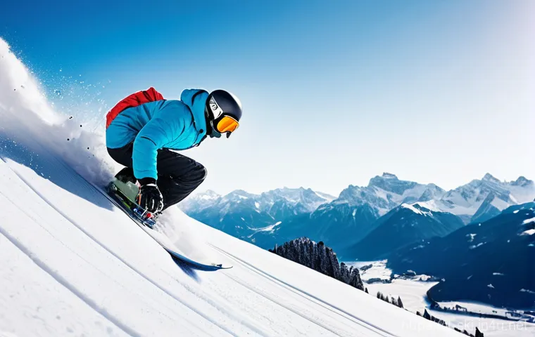 스노우보드 초보자의 고백 - **Prompt 2: Mastering the Gentle Slope**
    "A male or female snowboarder, in their late teens or e...