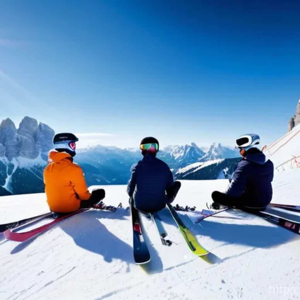 스키 여행 경비 절약법 - **Low-Season Serenity in the Dolomites:** A breathtaking panoramic view of the Italian Dolomites in ...
