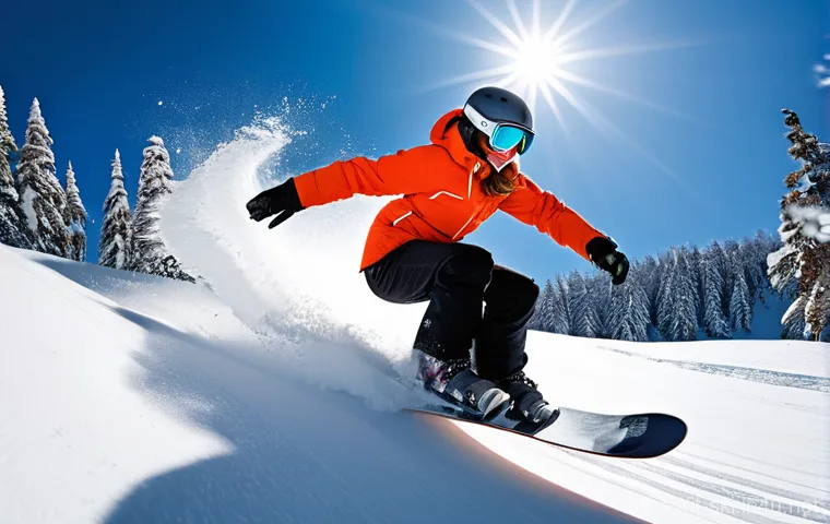 스노우보드 스텝 바이 스텝 가이드 - **Prompt 1: The Determined Beginner's First Slide**
    "A male beginner snowboarder, approximately ...