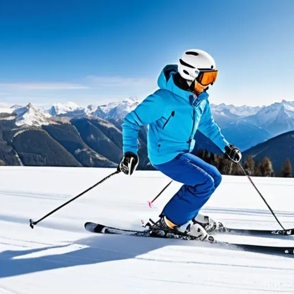스키 초보 장비 세팅 - **Prompt 1: Joyful First Ski Day**
    "A vibrant, wide-angle shot of a young adult (male or female)...