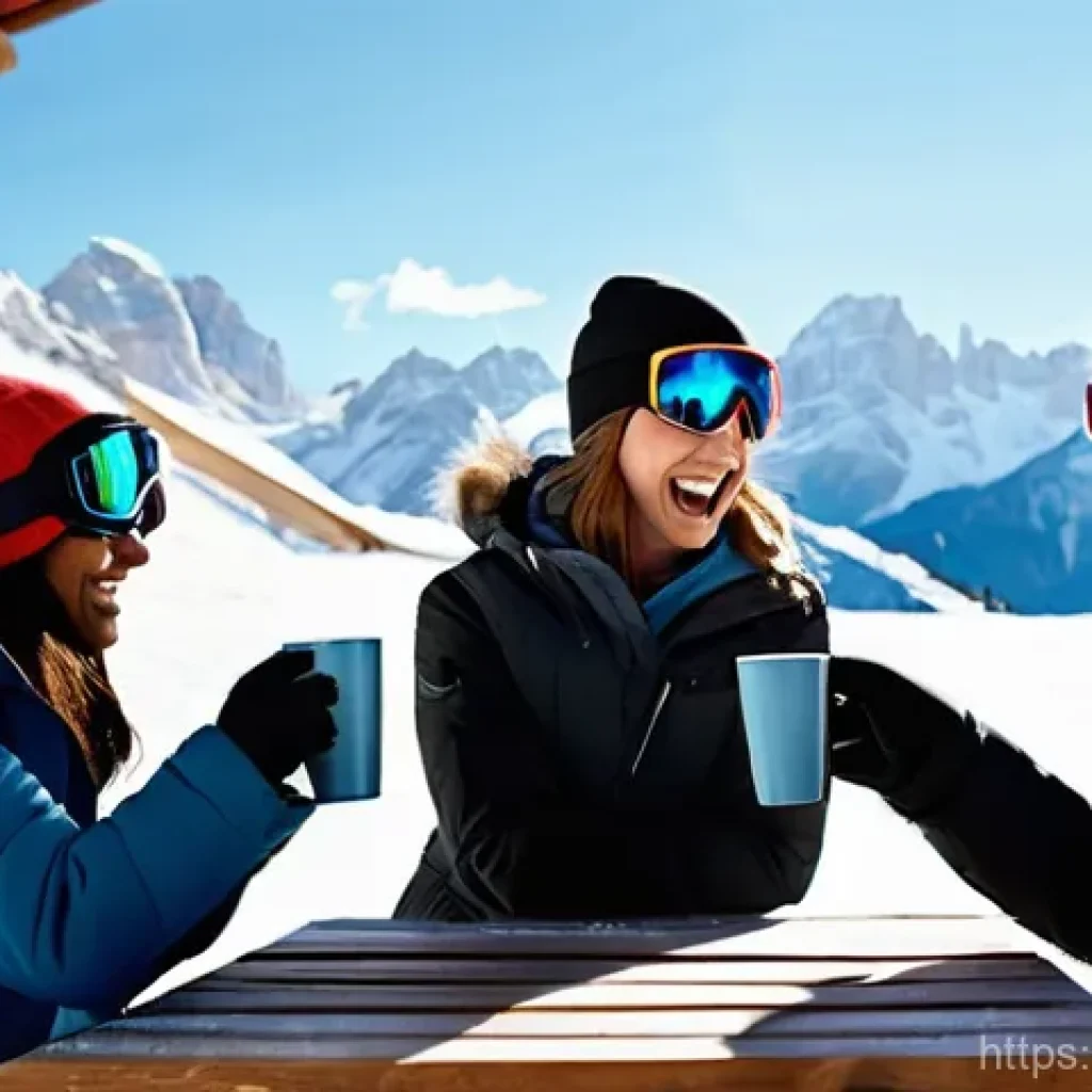 스노우보드 초보 커뮤니티 - **Prompt:** A diverse group of young adults and teenagers, wearing stylish yet functional snowboardi...
