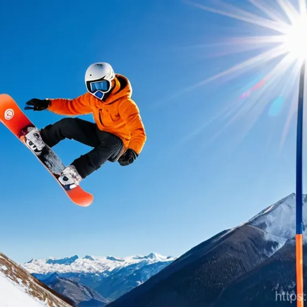 스노우보드 코스별 리뷰 - **Prompt:** "An energetic snowboarder in full modern winter gear, including a helmet and goggles, la...