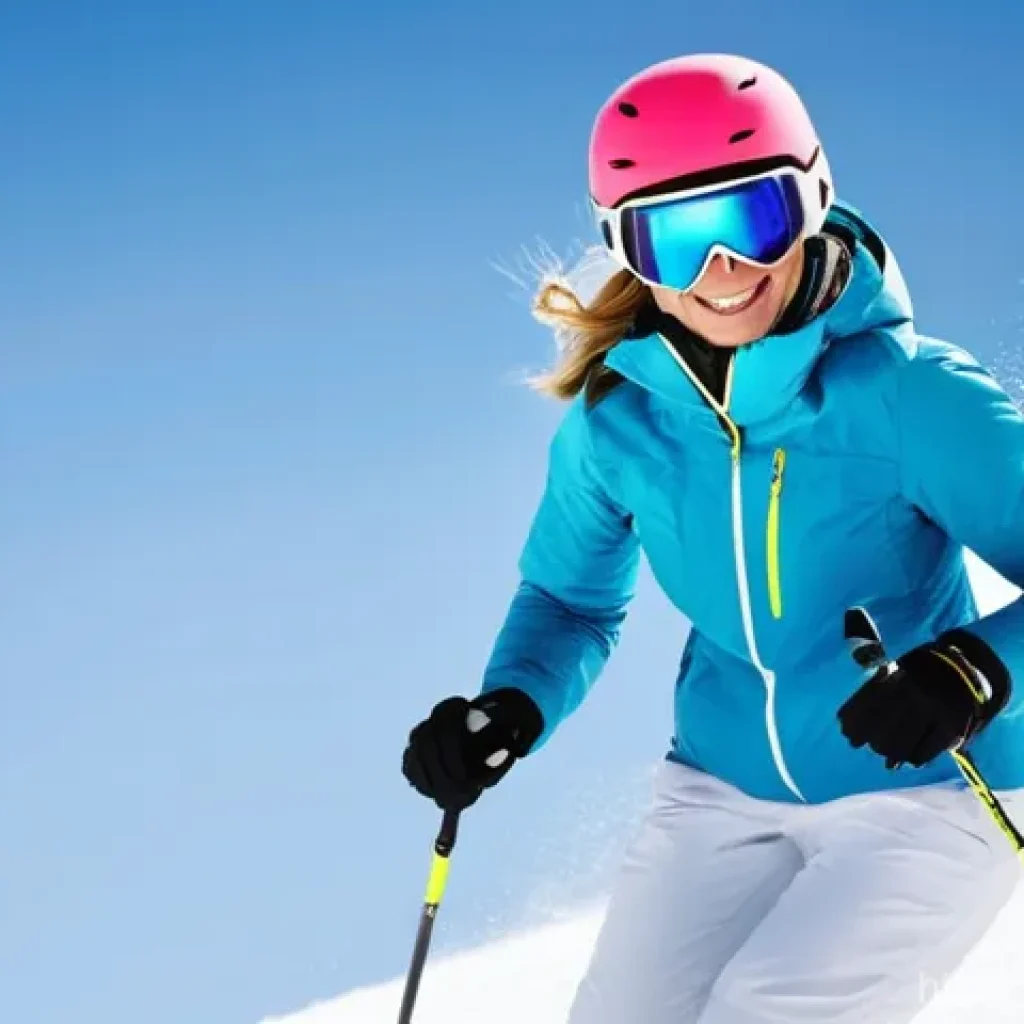 스키 전문가 리뷰 - **Prompt 1: All-Mountain Joy and Versatility**
    A vibrant, high-resolution photo of a female skie...