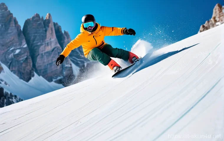 스노우보드 기술 배워보기 - **Prompt:** A dynamic shot of a young adult, gender-neutral, wearing stylish and modern snowboard ge...