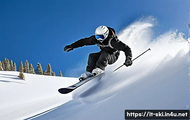 스노우보드 데크 비교 - **Freeride / Powder Adventure**
    "A professional snowboarder, seen from a dynamic low-angle shot,...