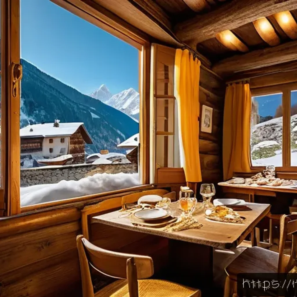 스키장별 할인 이벤트 - A cozy historic alpine refuge in the Italian mountains during winter, with warm wooden interiors, a ...