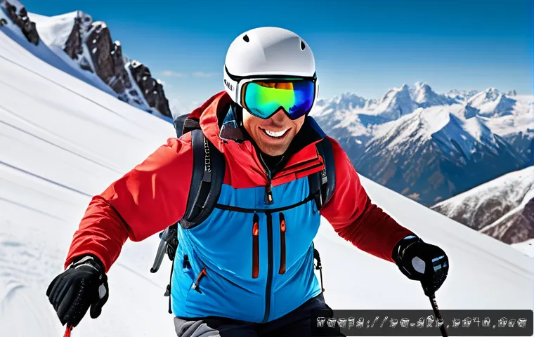 스키 중급자 턴 기술 - A skilled intermediate skier carving smooth, fluid turns on a steep alpine slope covered with fresh,...